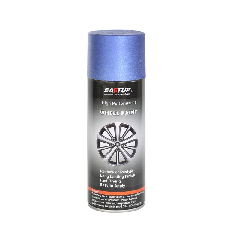 طلاء عجلة EASTUP Premium Metallic Flash باللون الأزرق الداكن من الأكريليك - لمسة نهائية رائعة، ومتانة عالية، ومقاوم للبهتان، وطلاء رش سريع الجفاف. - Image 1